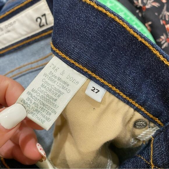 Rag & Bone 10" Ankle Skinny Cuffed Jeans Dark Wash Stretch Denim Sz 27 - Picture 10 of 10